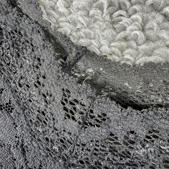 Victorias Secret Lace Longsleeve Top Tunic Dress Sheer Stretch Black Women Small - Picture 5 of 9